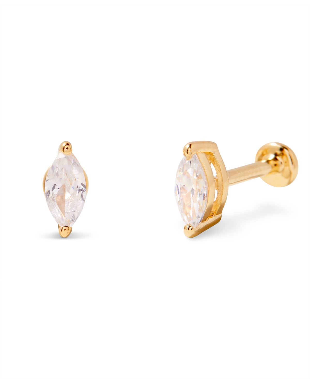 Zola Marquise Flat Back Earring - Gold
