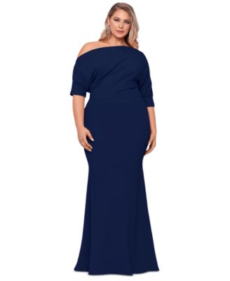 Betsy Adam Plus Size Off the Shoulder Scuba Gown Macy s