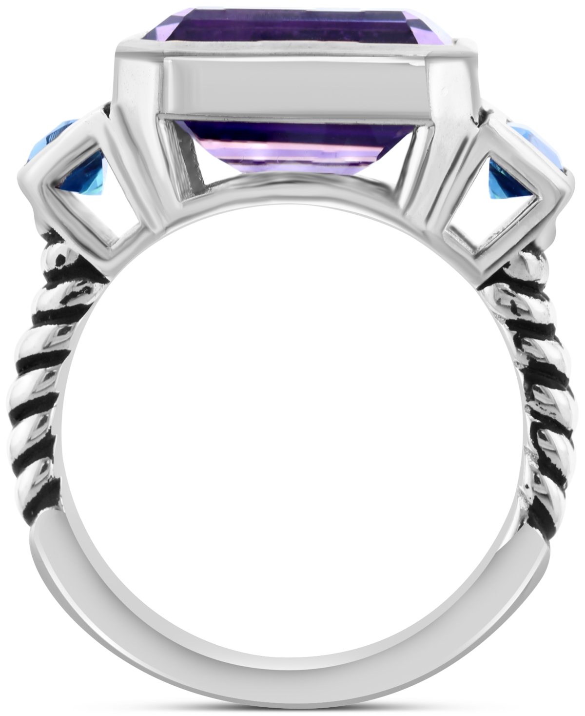 EFFY COLLECTION EFFY AMETHYST (3-1/3 CT. T.W.) & LONDON BLUE TOPAZ (1 CT. T.W.) RING IN STERLING SILVER & 14K GOLD-P 