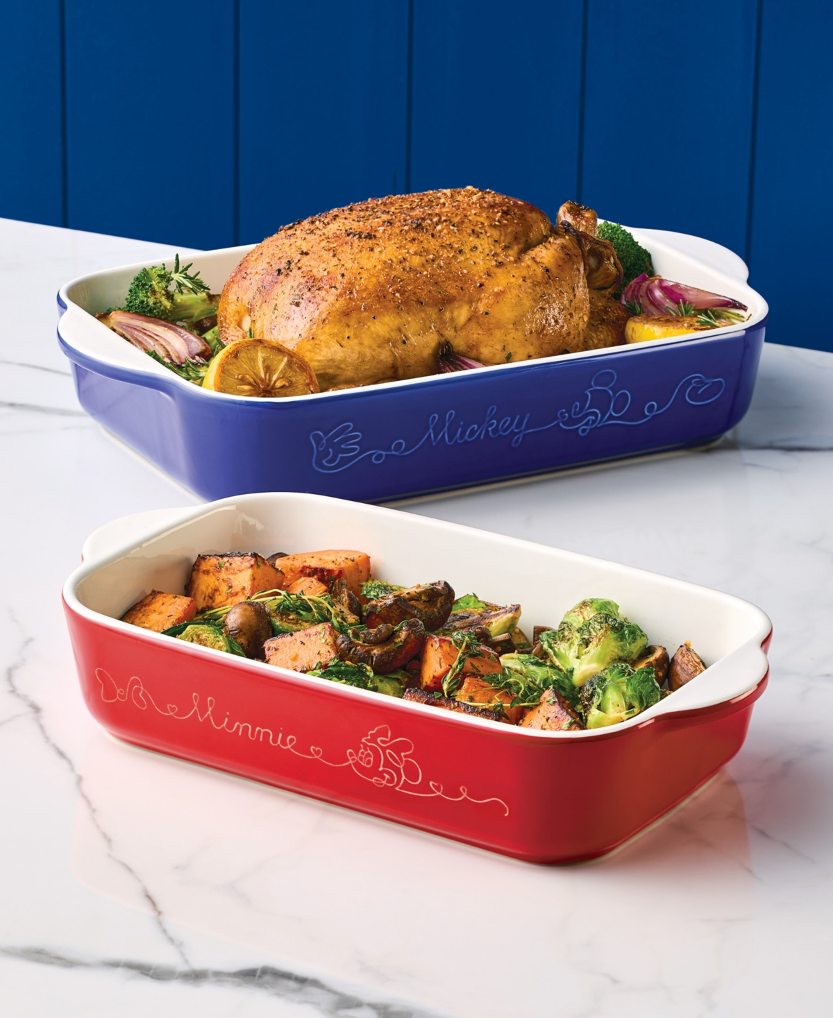 Farberware Disney Home Bon Voyage 2-piece Ceramic Baker Set In Mixed Color
