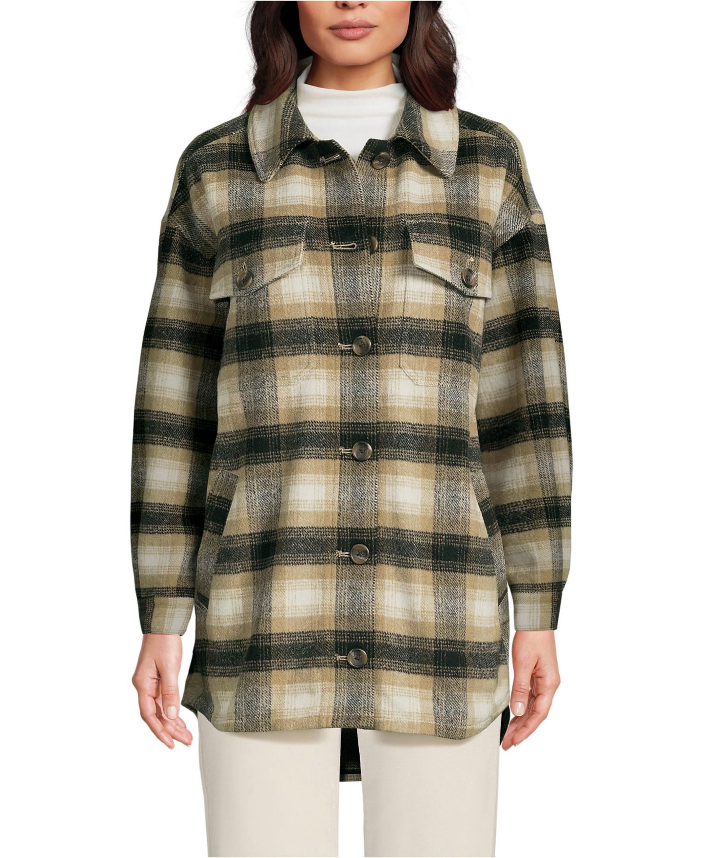Женская куртка Lands' End Menswear Shirt Jacket — фото 1