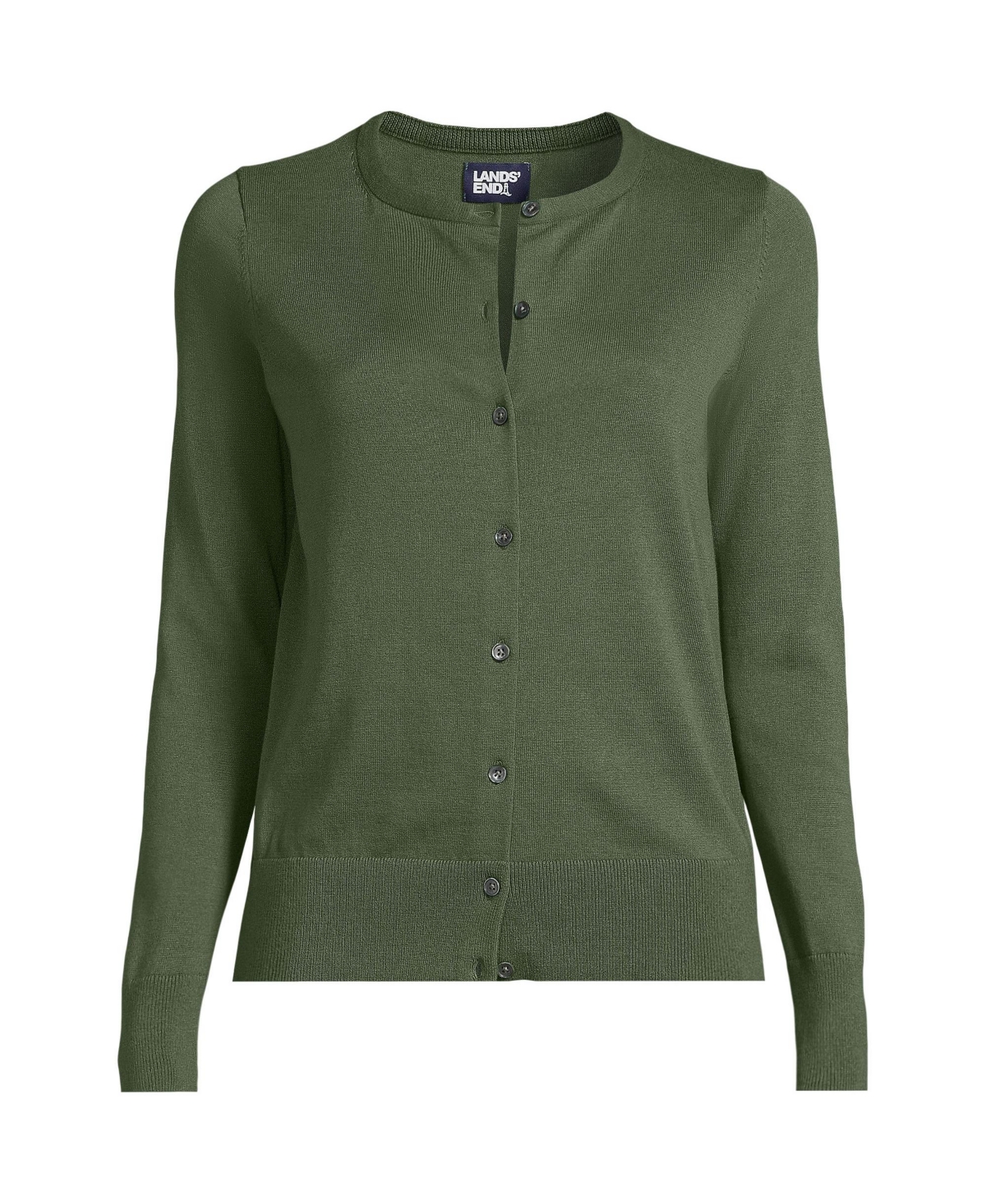 Lands' End Women's Tall Fine Gauge Cotton Cardigan Sweater
