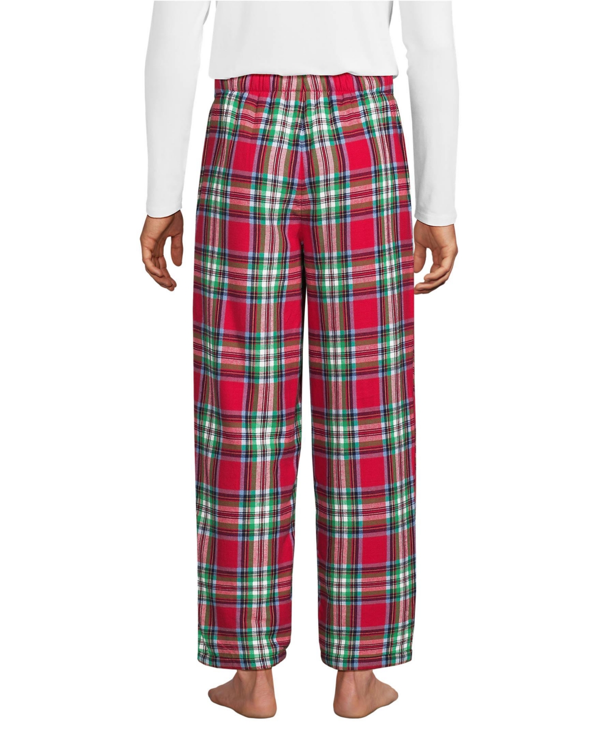 Lands' End Big & Tall High Pile Fleece Lined Flannel Pajama Pant