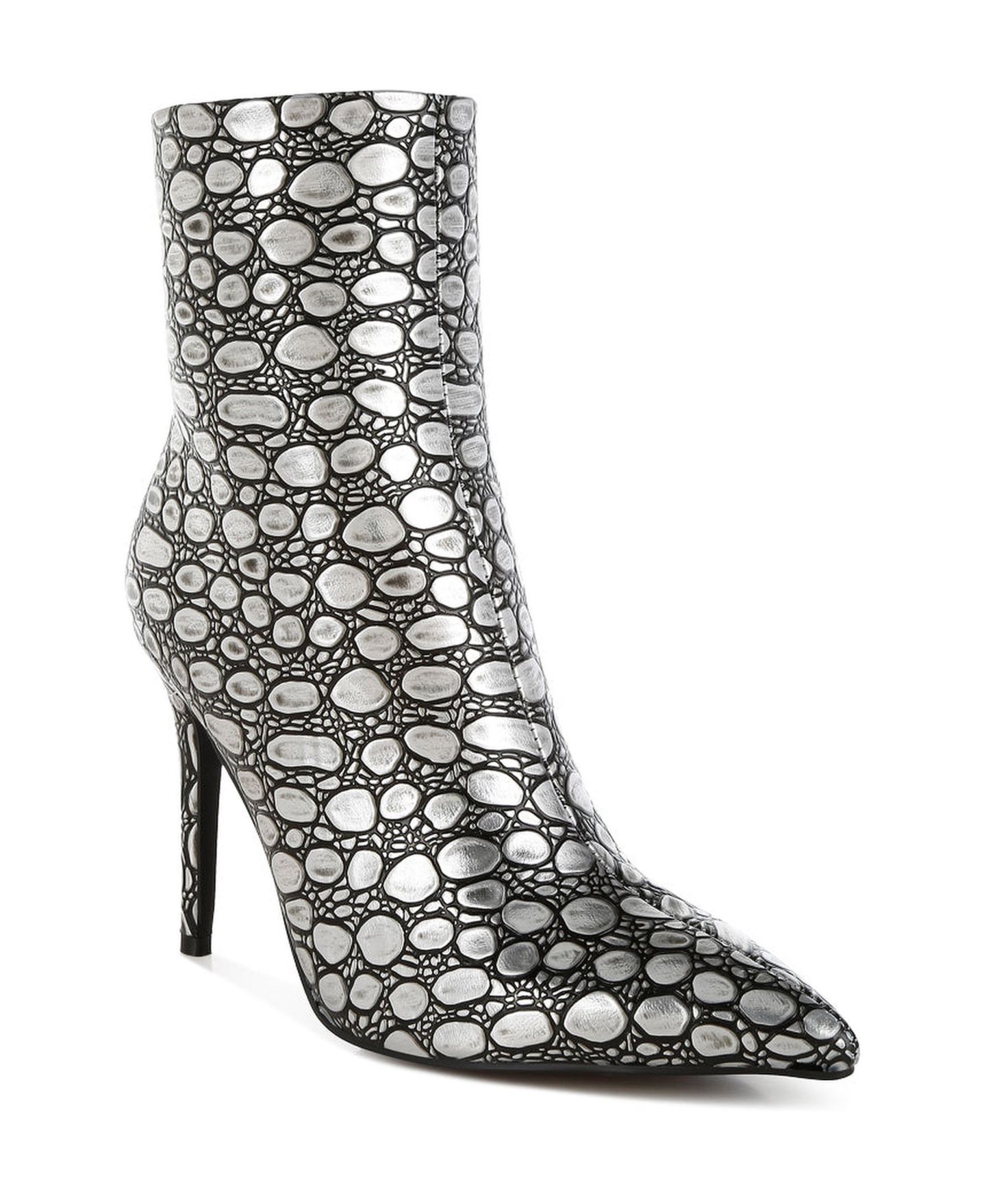 Женские ботинки London Rag Moolah Embossed Stiletto Heel Ankle, цвет: Чёрный — фото 3