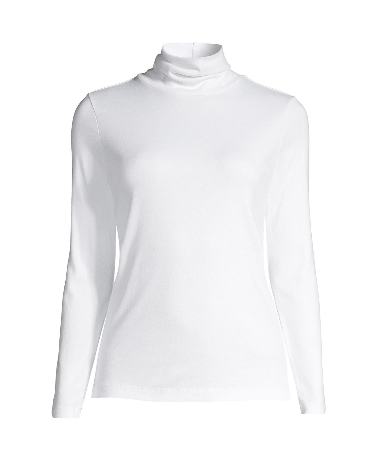 Lands' End Plus Size Supima Cotton Relaxed Long Sleeve Turtleneck