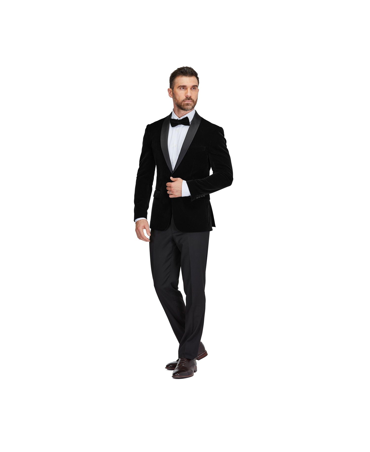 Men's Slim-Fit Velvet Shawl Lapel Tuxedo Set