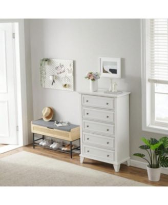 Chest Of Drawers, 5-Layer Dresser For Bedroom, Living Room, Entryway And Closet, Chest Of Drawers With Metal Handles, TV Stand, Closet Organizer And Storage Clothing, Vintage Tall Dresser For Bedroom, Living Room, Entryway And Closet