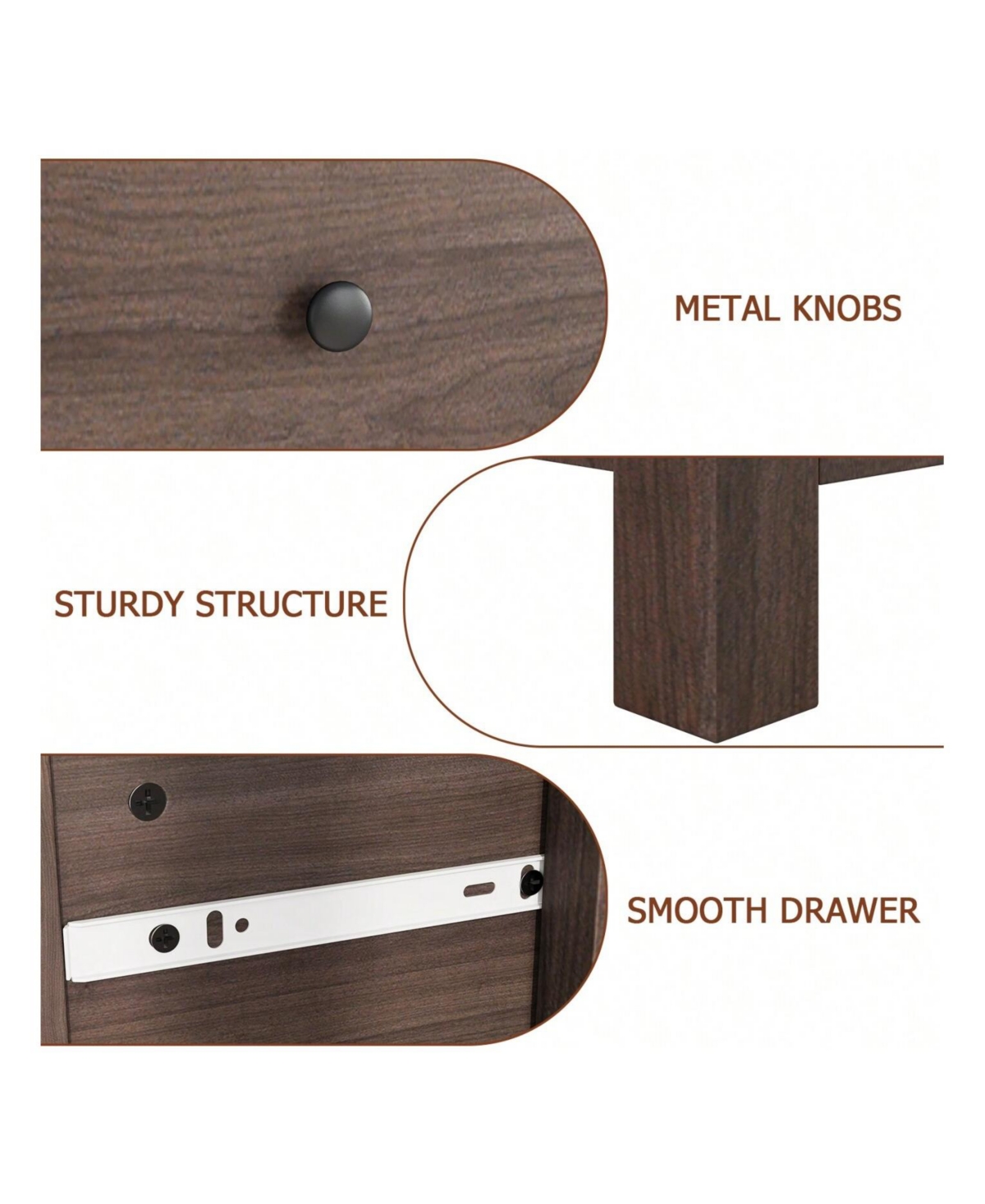 Chest Of Drawers With 5 Drawers, Wood Dresser Organizer With Metal Handle, Modern Dresser For Bedroom, Living Room,Entryway, Hallway, Home Office,, An