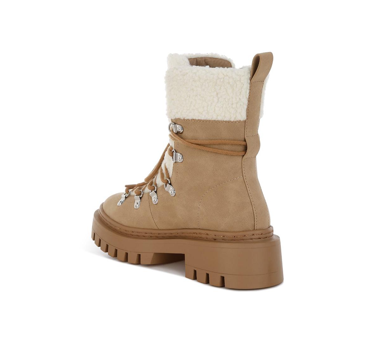 London Rag Omul Fleece & Faux Leather Boots