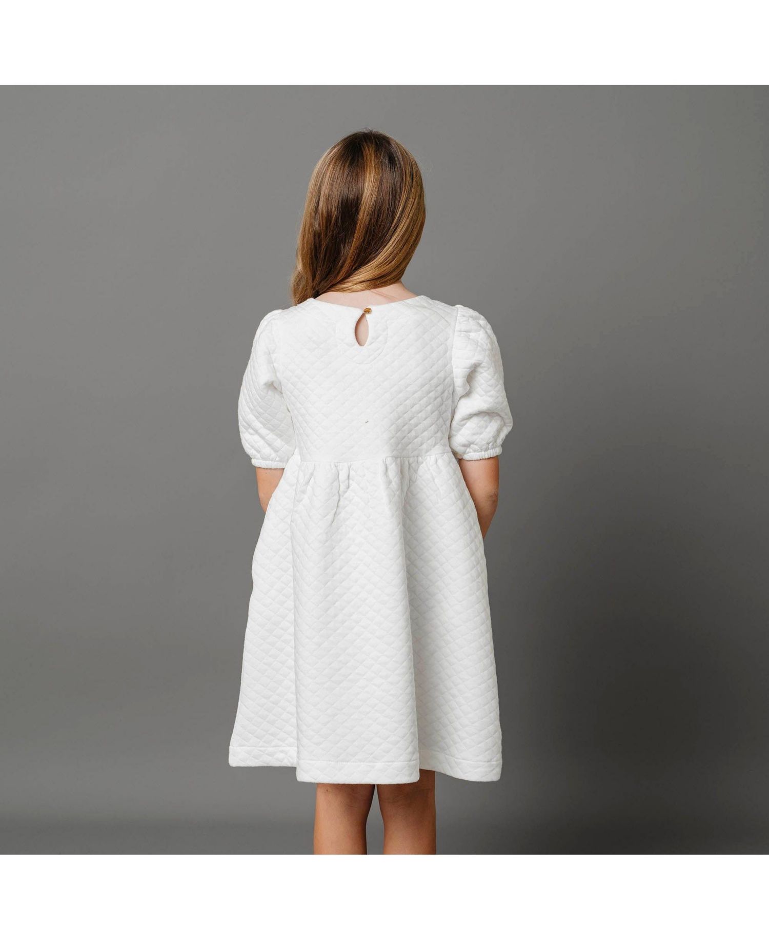 Toddler Girls Hope and Henry Quilted Puff Sleeve Dress