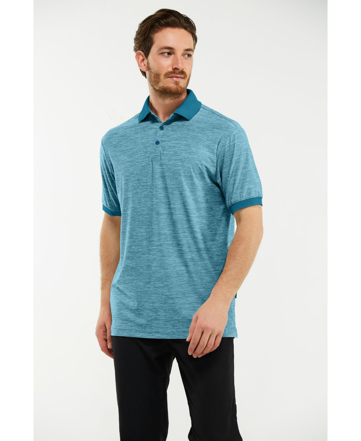 Men's Lightweight Performance Stretch Golf Polo Shirt, Breathable Fit