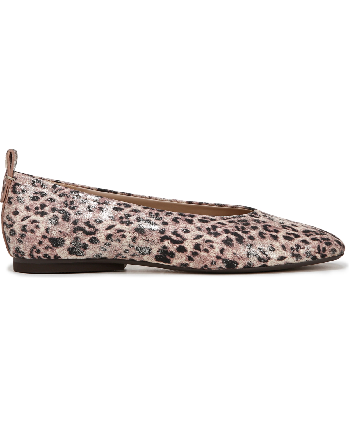 Shop Naturalizer Carla Square Toe Ballet Flats In Metallic Leopard Print Leather