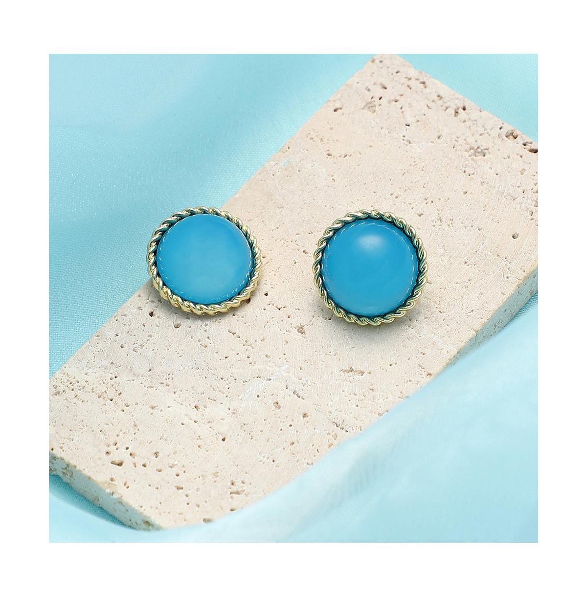 Sohi Women's The Santorini Stud Earrings In Blue