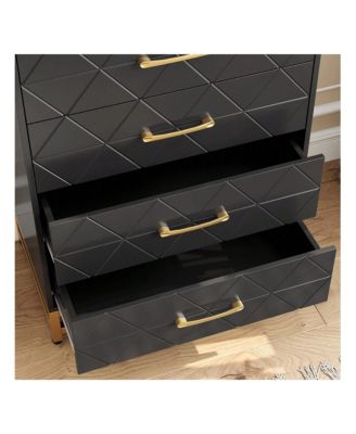 1 Pc Wood Dresser 4 Drawers Metal Handles Sturdy Frame Modern Bedroom Furniture Chest of Drawers