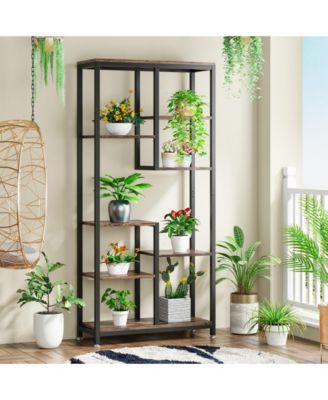 Industrial 8-Shelf Open Bookcase Storage Display Book Shelves Set of 2, 6-Tier Tall Bookshelf Bookcase