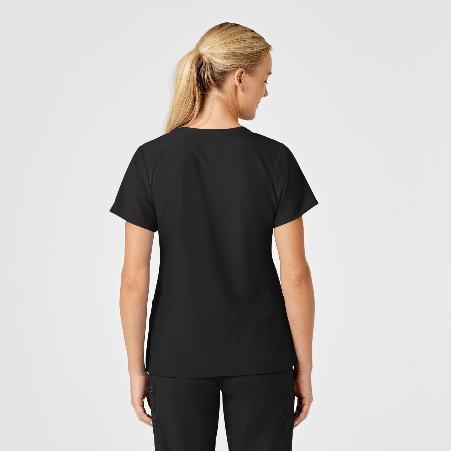 Plus Size W123 Stylized V-Neck Scrub Top