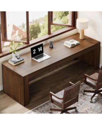 79-Inch Extra Long Desk, Two Person Desk Double Desk for Home Office, Wooden Long Computer Desk, Writing Table Study Desk for Office