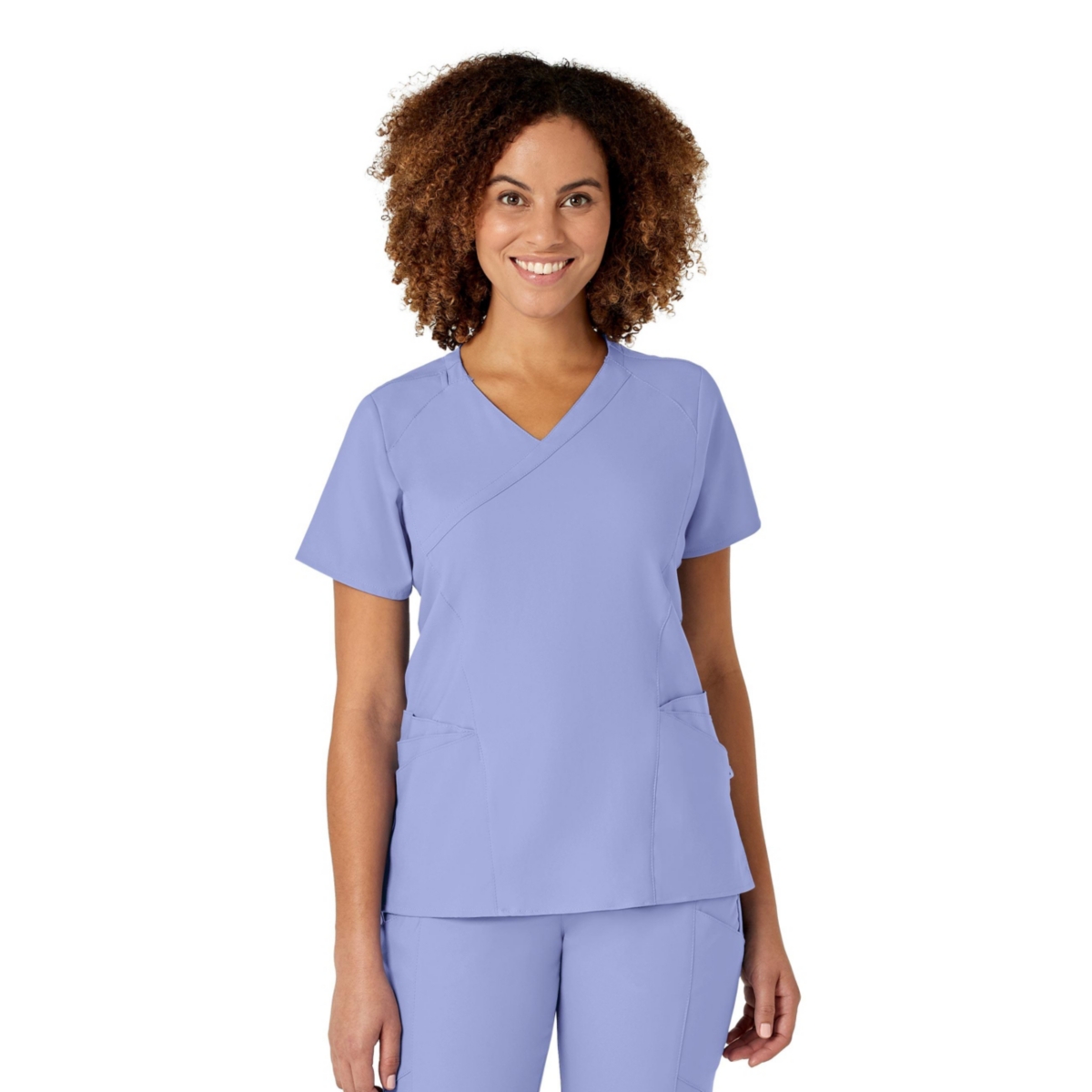 Women's W123 Mock Wrap Scrub Top - Galaxy blue