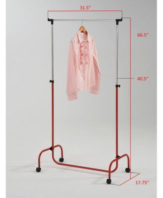 Standard Rod Clothing Garment Rack, Rolling Clothes Organizer on Wheels
