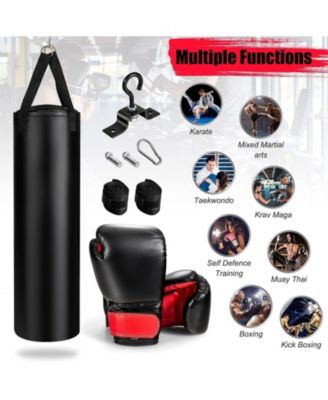 56/63Lbs Filled Punching Bag Set with Boxing Gloves