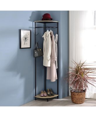 Pasmore metal and wood Corner Hall Tree