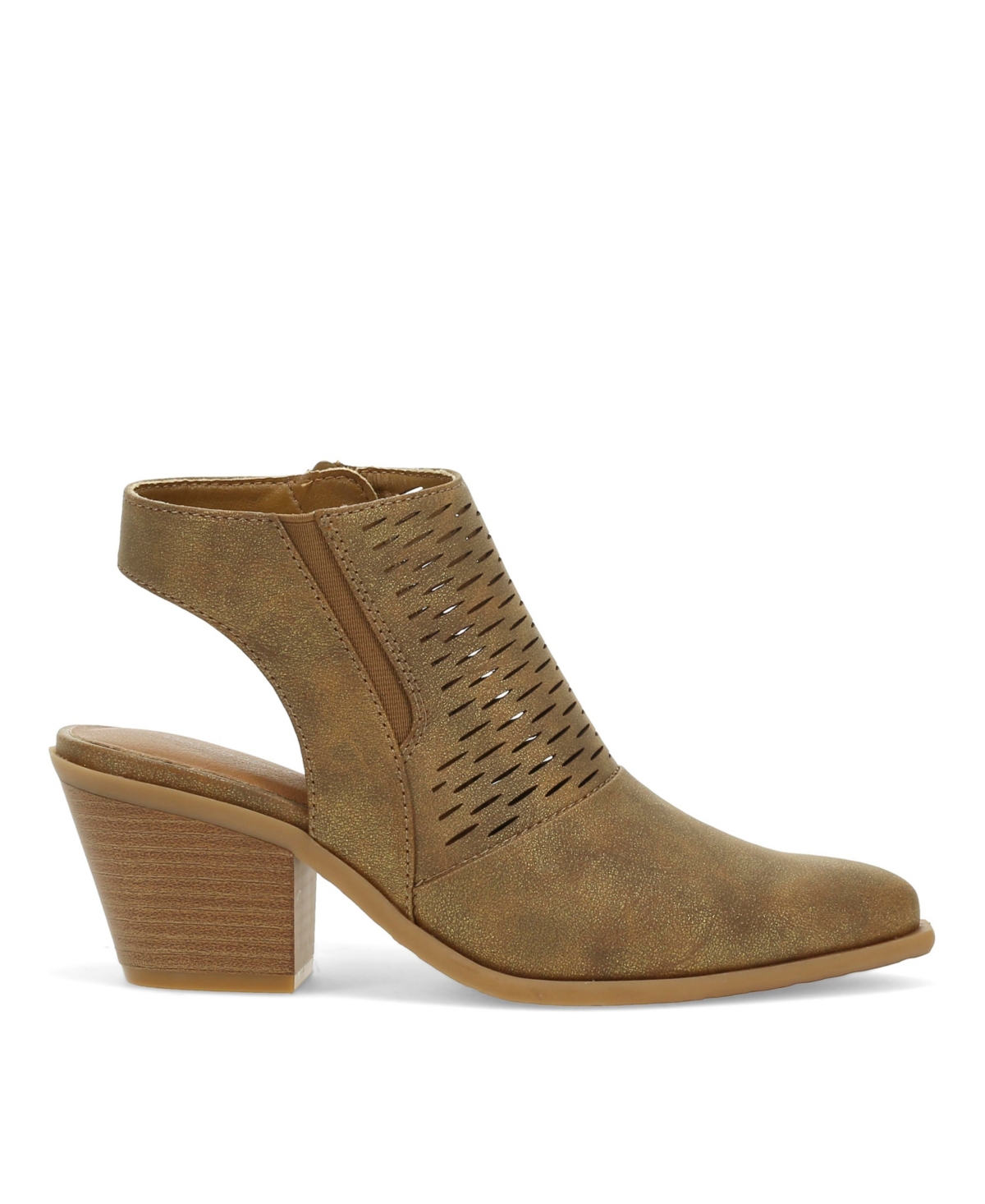 Baretraps Yangley Womens Faux Leather Block Heel Shooties In Gold