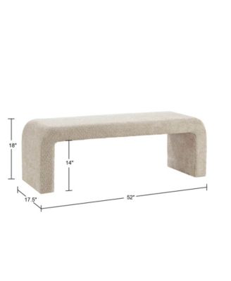 Steve 52"W Boucle Waterfall Bench