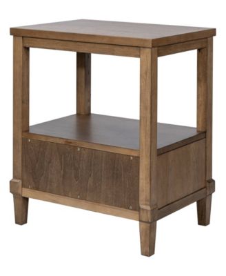 22" Wood Salina Wide Woven Cane Nightstand