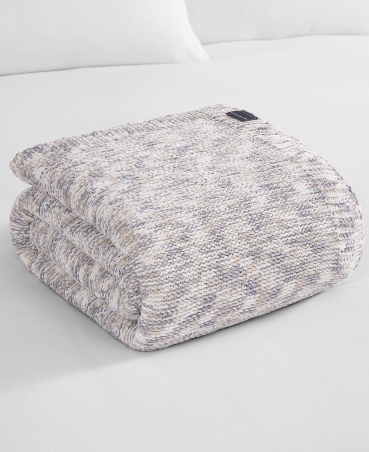 Shop Lucky Brand Logan Chenille Throw, 50" X 70" In Tan,grey