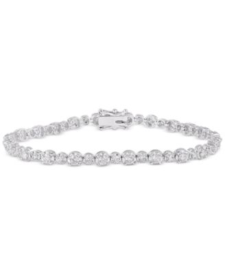 Macy's - Diamond Alternating Tennis Bracelet (2-1/2 ct. t.w.) in 14k White Gold