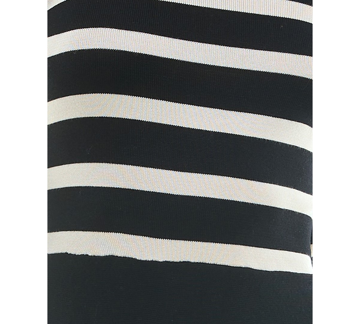 Crystal Doll Juniors' Striped Mockneck Blouson-Sleeve Sweater Dress -ivo