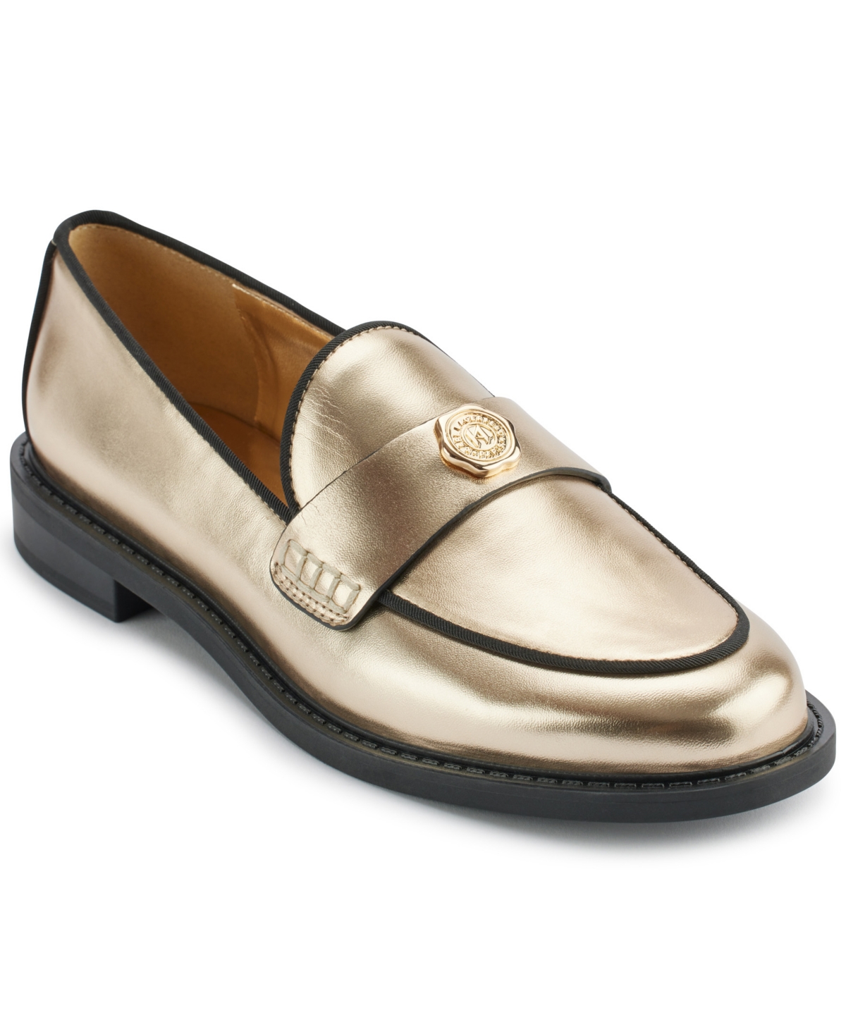 Karl Lagerfeld Paris Rylin Loafer In Deep Gold