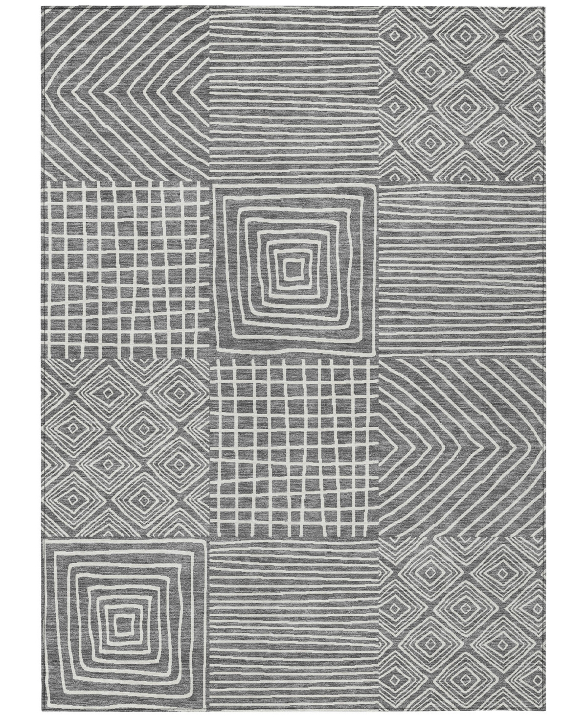 Addison Chantille Machine Washable Acn1044 5'x7'6" Area Rug In Charcoal