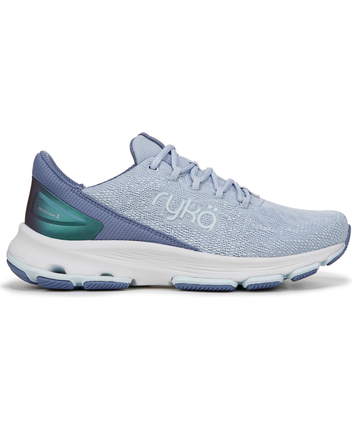 Shop Ryka Women's Devotion X Lace Up Walking Sneakers In Skyway Blue Mesh Fabric