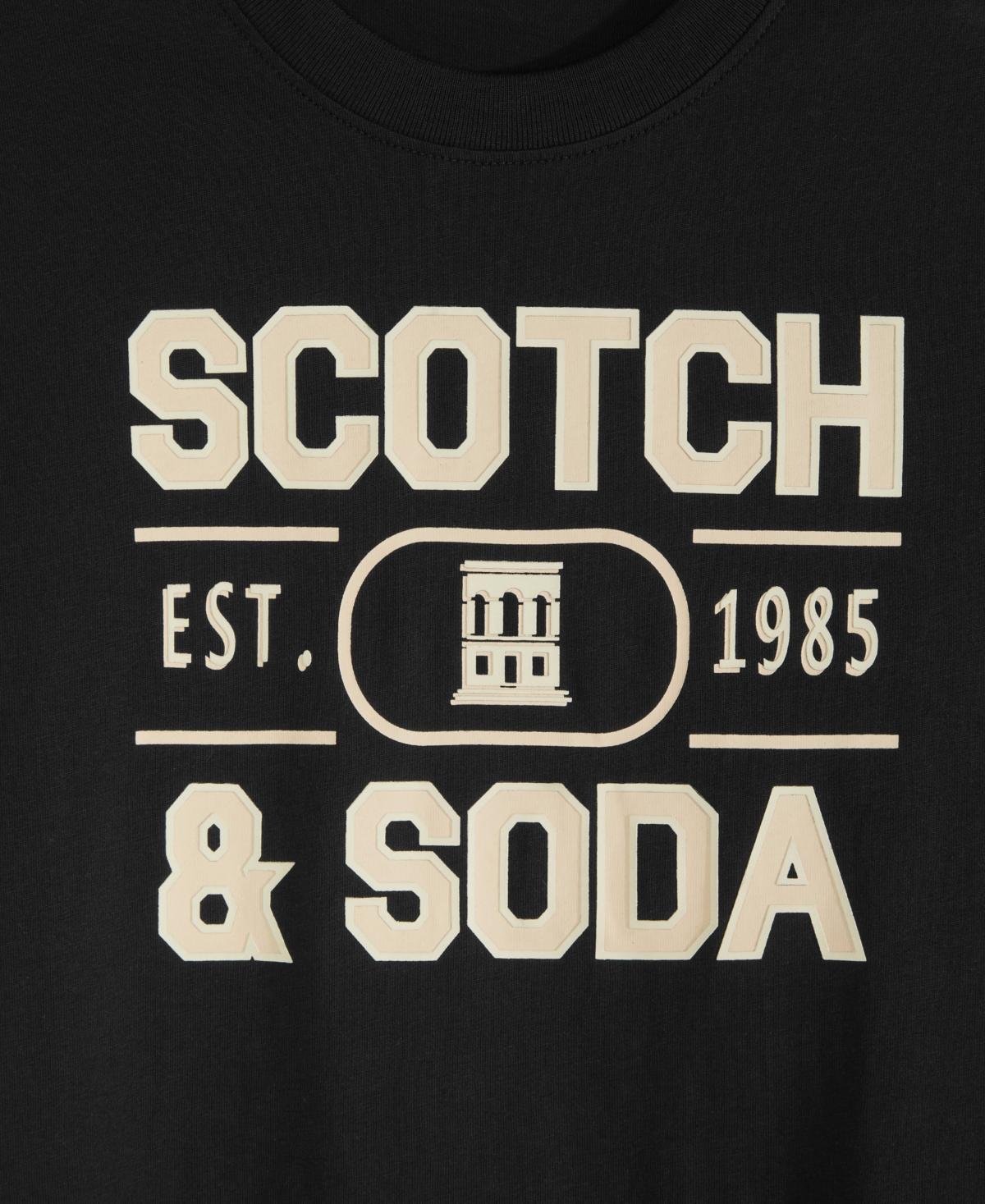 Scotch & Soda Big Boys Short Sleeve Graphic Tee In Black