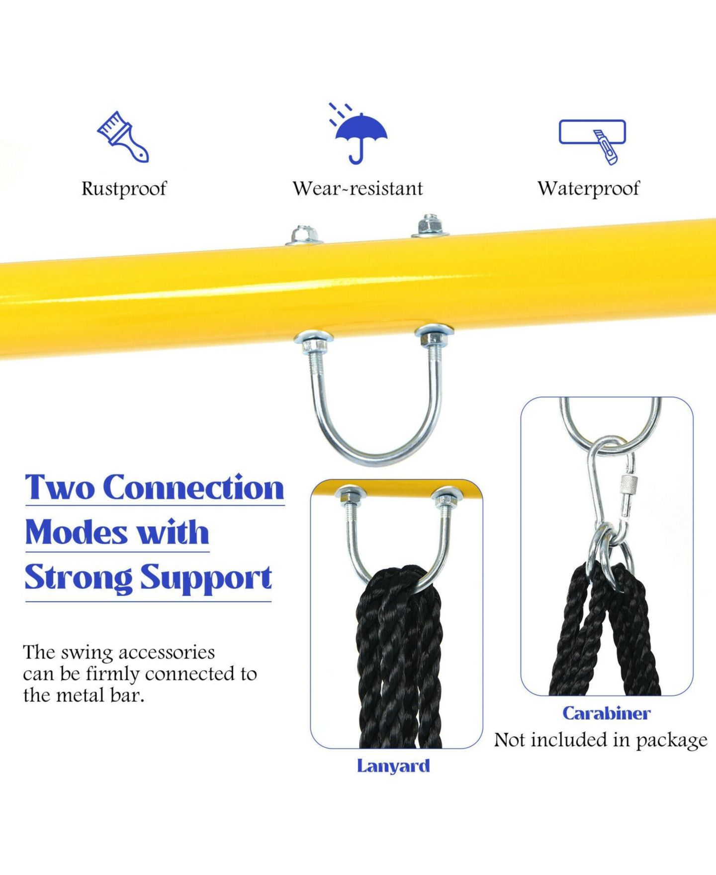 Детская игрушка HONGGE Extra-Large Heavy-Duty A-Frame Steel Swing Stand, 550-Pound Load Capacity, Ages 3+ — фото 5