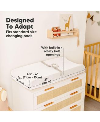 2pk Soothe Changing Pad Covers for Girl, Boy, Soft Cotton Contoured Diaper Changing Table Pad Covers