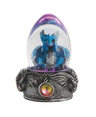 3.75"H LED Blue Dragon in Acrylic Egg Figurine Decoration Home Decor Perfect Gift for House Warming, Holidays and Birthdays