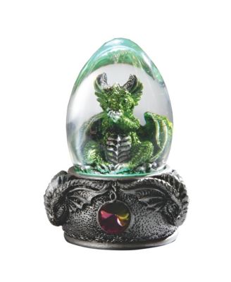 3.75"H LED Green Dragon in Acrylic Egg Figurine Decoration Home Decor Perfect Gift for House Warming, Holidays and Birthdays