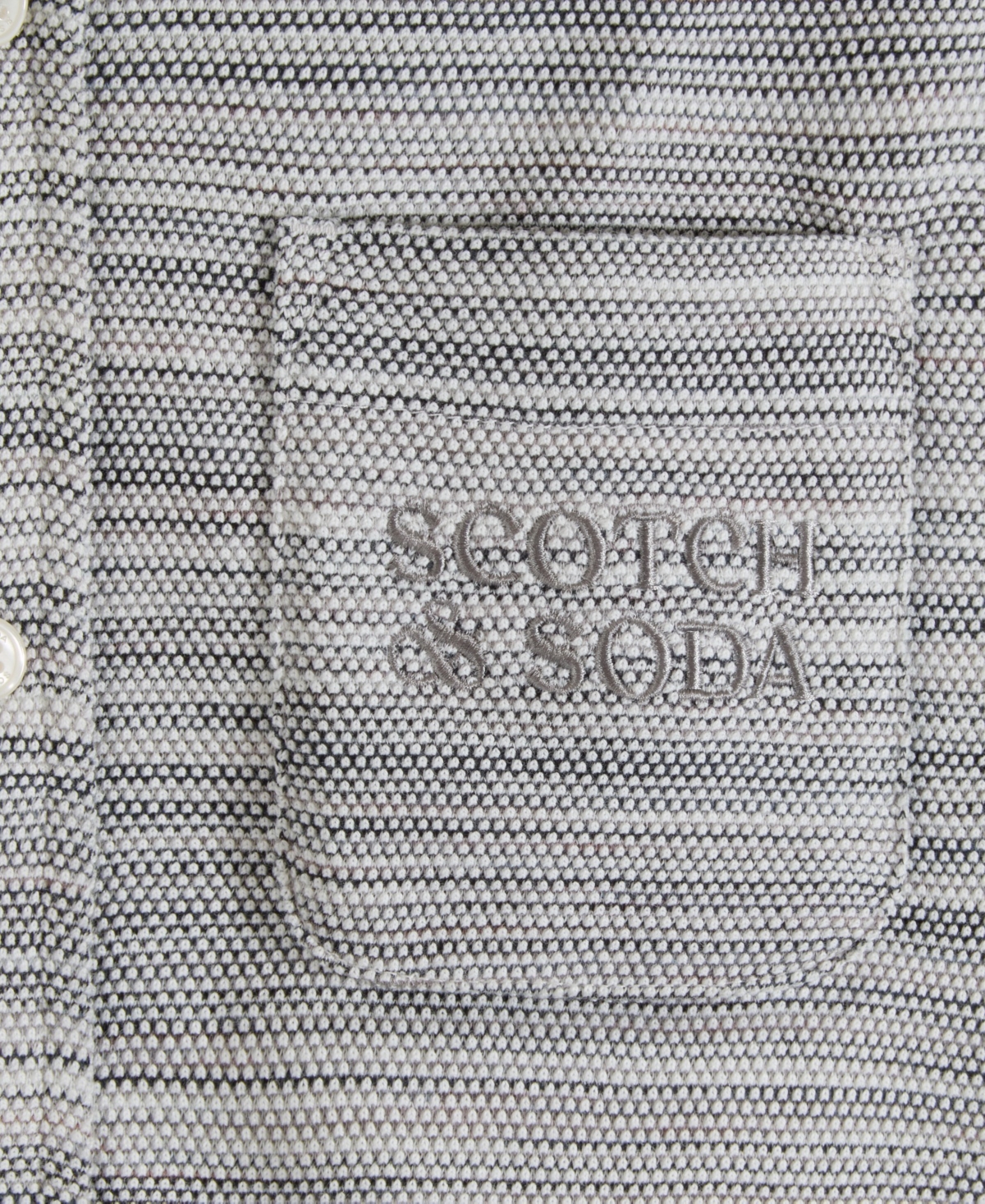 Scotch & Soda Big Boys Space Dyed Button Up Shirt In Swan