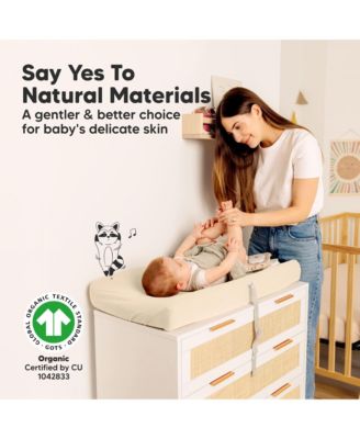 2pk Soothe Changing Pad Covers for Girl, Boy, Soft Cotton Contoured Diaper Changing Table Pad Covers