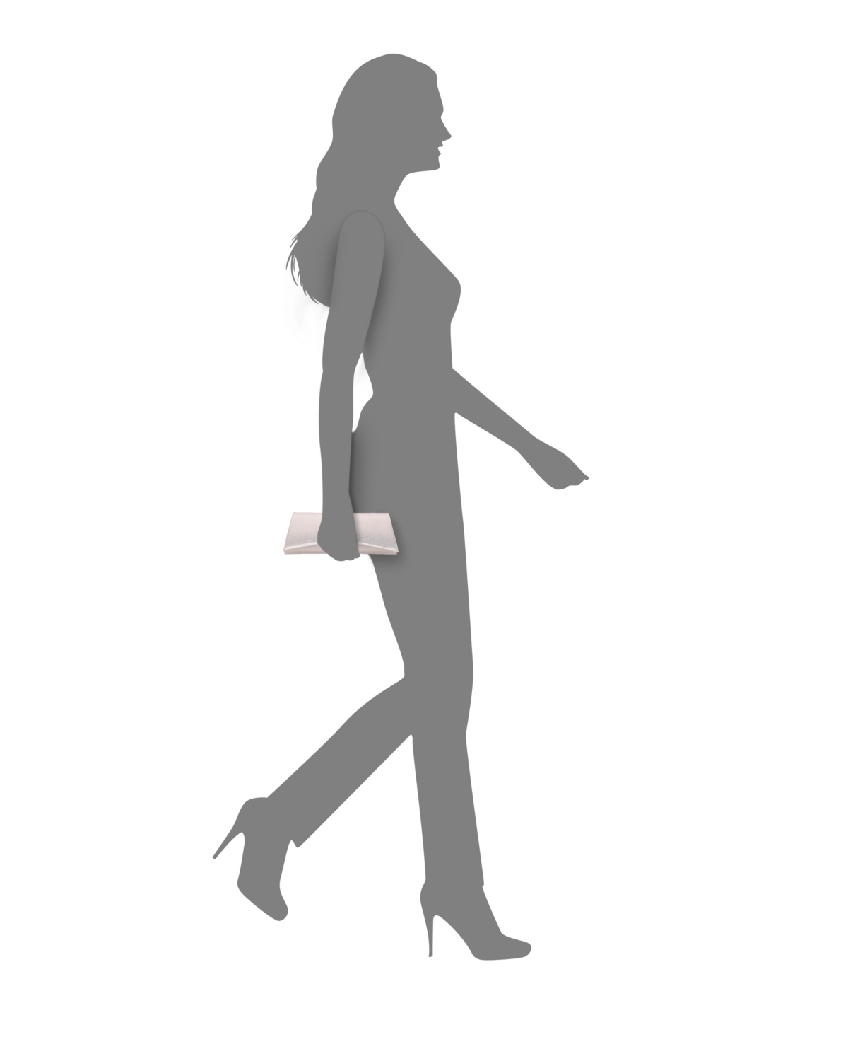 Shop Nina Curved Flap Slim Magnetic Clutch In Platino
