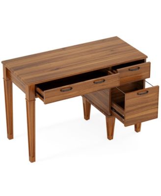 47" Computer Desk with 3 Drawers, Farmhouse Office Desk with Storage, Wood Teacher Desk Writing Table with File Drawers for Home Office, Bedroom, Study