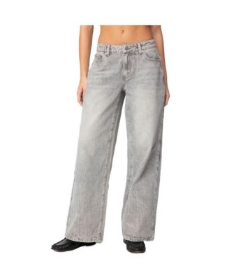 Women's Magda Acid Wash Low Rise Baggy Jeans