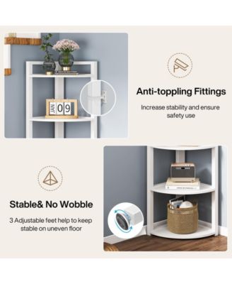 70.9 Inch Tall Corner Bookshelf Small Bookcase Rustic Corner Shelving Unit Storage Rack,6 Tier Corner Shelf