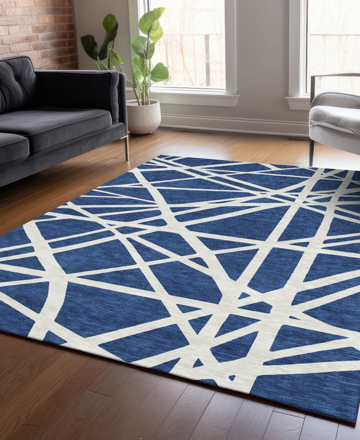 Addison Chantille Machine Washable Acn1040 8'x10' Area Rug In Navy