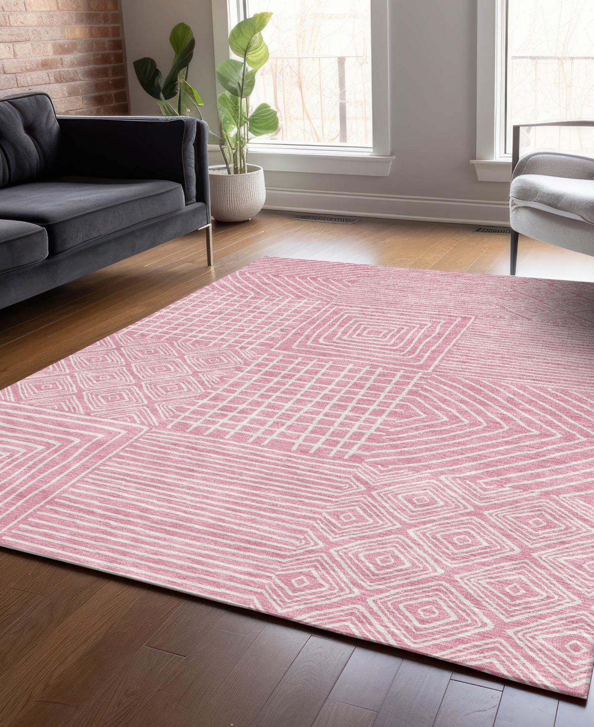 Addison Chantille Machine Washable Acn1044 2'6"x3'10" Area Rug In Pink