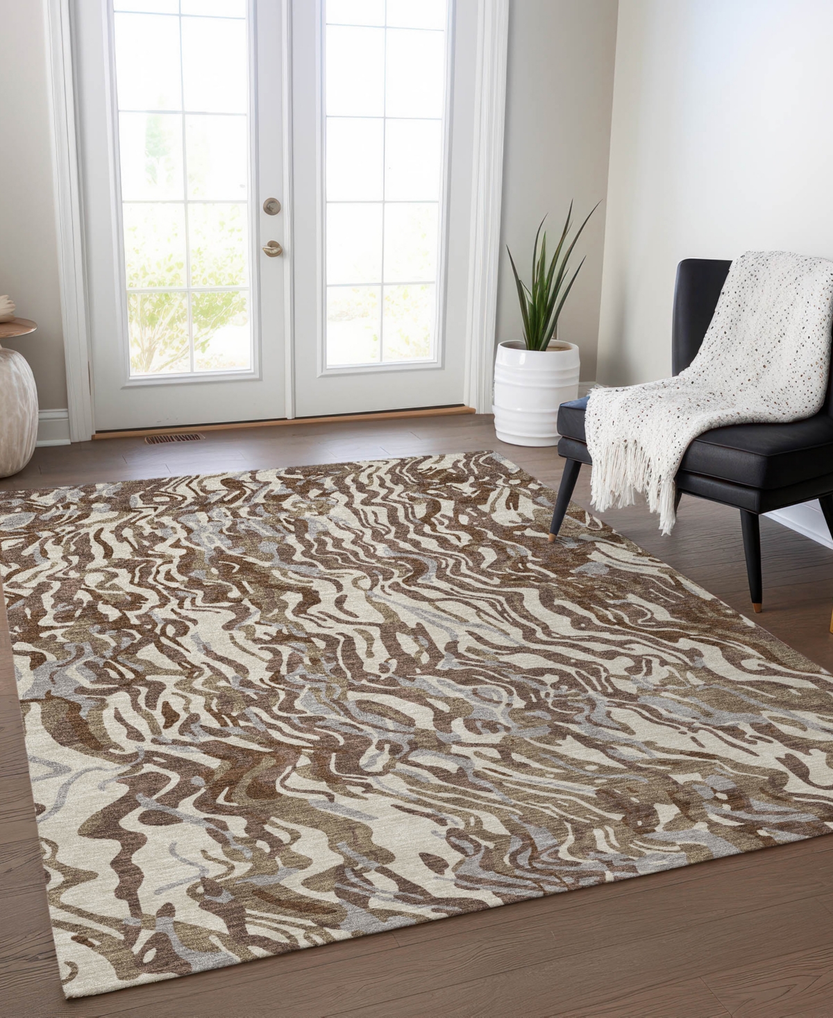 Addison Chantille Machine Washable Acn1038 2'6"x3'10" Area Rug In Brown