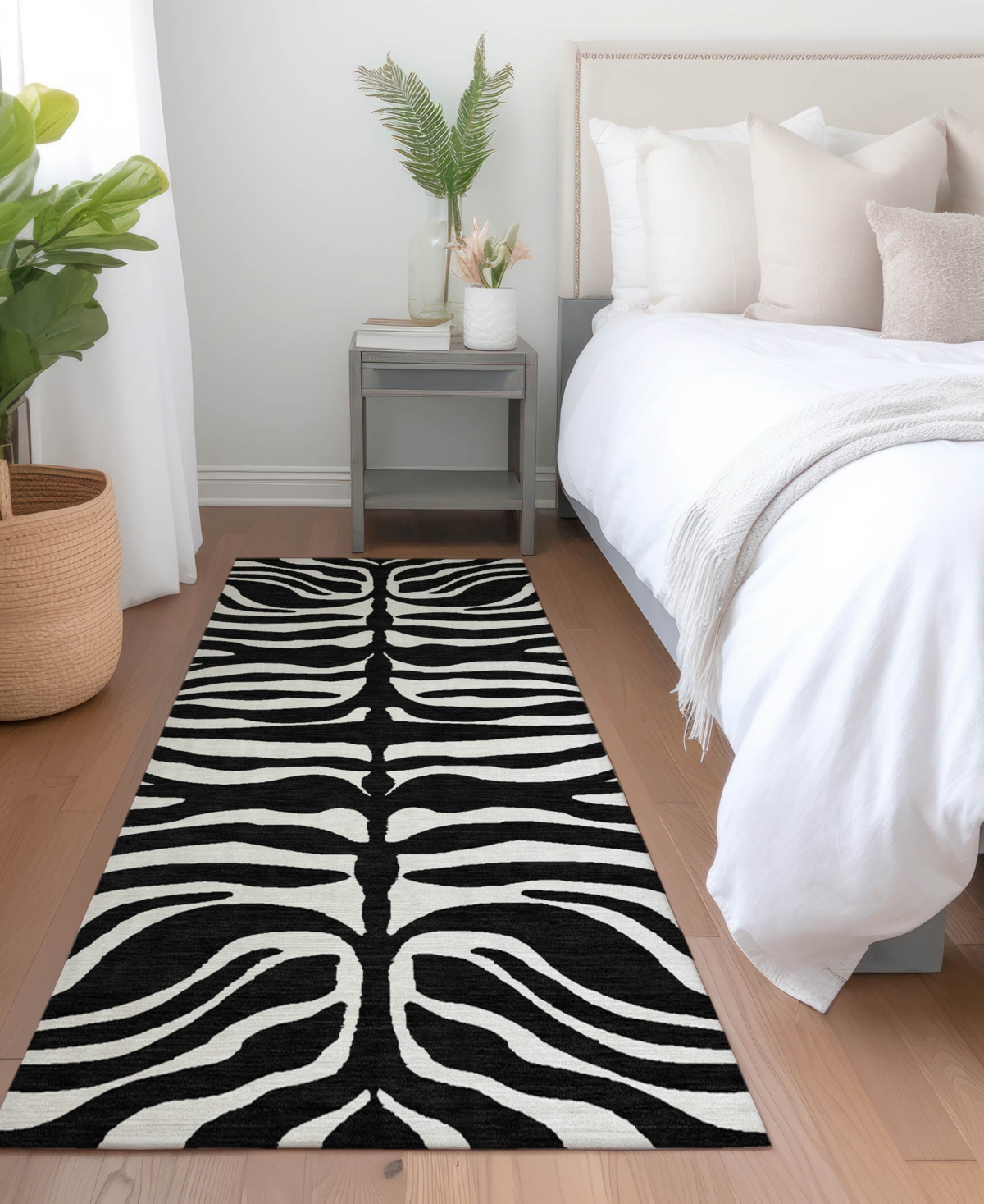 Addison Chantille Machine Washable Acn1042 2'3"x7'6" Runner Area Rug In Black