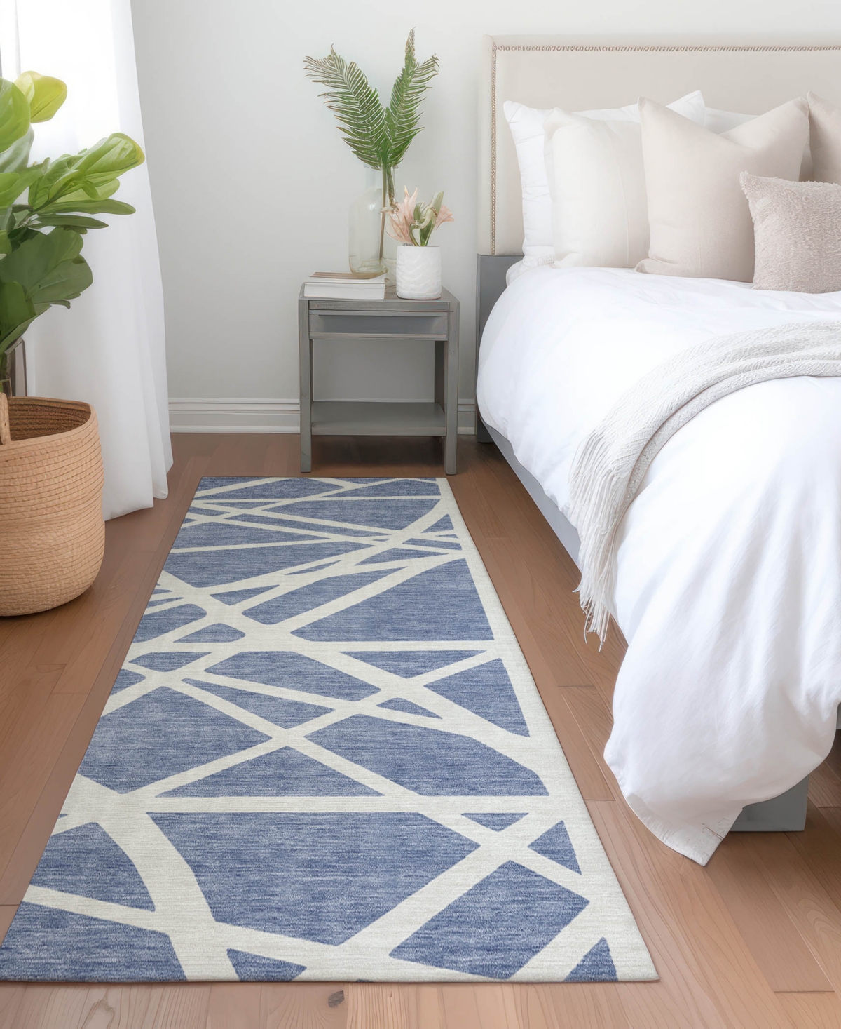 Addison Chantille Machine Washable Acn1040 2'3"x7'6" Runner Area Rug In Denim